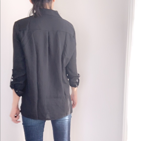 NWT CLASSIC SOFT LONG SLEEVES BUTTON SHIRT - BLACK - Picture 8 of 9